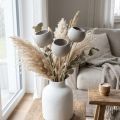 Droogbloemen decoratieve stolp op steel grijs 37cm 3 st | Floristik24.nl