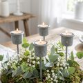 Insteekkaarsenhouder Shabby Chic grijs Ø3cm H8,5cm 8 st | Floristik24.nl