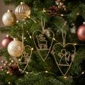 Kerstboomversiering hart metalen hartjes decoratie goud 12cm 6st | Floristik24.nl