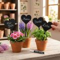 Houten hartvormige bloemenstekers, decoratieve hartstekers, 9 cm, set van 6 | Floristik24.nl