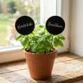 Decoratieve houten krijtbordstokken, rond, zwart, Ø6cm, L15cm, 12 stuks - Creatieve decoratie voor bloemstukken en cadeaus | Floristik24.nl