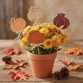 Bloempluggen hout pompoendecoratie oranje naturel 6,5x7cm 12 st | Floristik24.nl