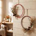 Decoratieve ring jute decoratielus rood donkerrood Ø30cm 4st | Floristik24.nl