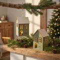 Kerstboomversiering van vilthuis met groene LED-decoratie (set van 2) | Floristik24.nl