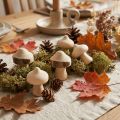 Decoratie met mini-paddenstoelen van hout, naturel met schors, Ø2 cm, 36 stuks | Floristik24.nl