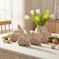 Paashazen houten konijntjes zitten naturel bruin 18,5×18cm 4 st | Floristik24.nl