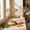 Sterdecoratie metaal houten standaard natuurlijke vezel Ø15cm 2st | Floristik24.nl