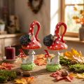 Vliegenzwam met egeldecoratie paddestoel herfstdecoratie H14cm 2st | Floristik24.nl