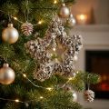 Ster om op te hangen, kerstdecoratie, wit, glitter, Ø15cm | Floristik24.nl