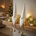 Kabouter Kerstdecoratiefiguur wit, goud Ø6,5cm H22cm 2 st | Floristik24.nl