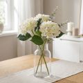 Hortensia, zijden bloem, kunstbloem voor tafeldecoratie wit, groen L44cm | Floristik24.nl