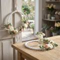 Decoratieve houten ring Shabby Chic wit Ø19cm, bruiloft, lente, deurdecoratie, set van 4 | Floristik24.nl