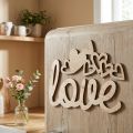Hartjes "Love" houten decoratie naturel met magneet decoratiebord 20,5/25cm 6 stuks | Floristik24.nl