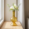 Minivaasje gele glazen vaas bloemenvaas glas Ø8cm H16,5cm | Floristik24.nl