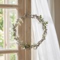 Raamdecoratie, deurkrans, shabby chic bloemenkrans, metaal, wit, Ø16,5cm | Floristik24.nl