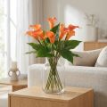 Calla Lelie Abrikoos Calla Kunstbloemen Oranje Exotisch 44cm | Floristik24.nl