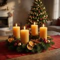 Effen pilaarkaarsen, honingkleur, Ø60×80mm, set van 4 - Adventskransdecoratie, was | Floristik24.nl