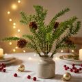 Kunstmatige dennentak met natuurlijke dennenappels, jute kerstversiering, 28 cm, set van 4 stuks | Floristik24.nl