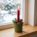 Taps kandelaar vintage beker decoratief metaal groen Ø11cm H11cm | Floristik24.nl