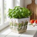 Kruidenpot, plantenbak met motief, plantenbak H13cm B13,5cm | Floristik24.nl