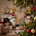 Kersthanger sneeuwpop decoratie ring metaal Ø14cm 3st | Floristik24.nl