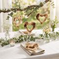 Houten harten decoratieve hanger hart in hart gevlamd 15×15cm 4st | Floristik24.nl