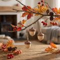 Eikel voor hangdecoratie herfst naturel/bruin 5,3x3,5cm 12 stuks | Floristik24.nl