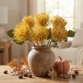 Protea kunstmatig Leucospermum speldenkussen geel 30cm 6 stuks | Floristik24.nl