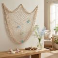 Maritiem visnet, deco net met schelpen 100×120cm | Floristik24.nl