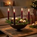 Decoratieve schaal kandelaar staaf kandelaar metaal bruin Ø34cm | Floristik24.nl