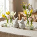Paashaas decoratiefiguren konijnen met stippenpatroon 13cm 2st | Floristik24.nl