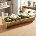 Houten decoratie met uitsparing, decoratieve schaal, hout, 40 × 13–16 cm × 6,5 cm | Floristik24.nl