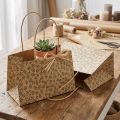 Cadeauzakje papier natuurlijke bruine bladeren 20×10×10cm 6 stuks | Floristik24.nl