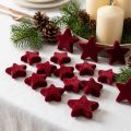 Kerstdecoratie, sterren, bordeauxrood fluweelachtig, tafeldecoratie, 4-5 cm, 40 stuks | Floristik24.nl