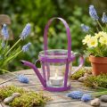 Lantaarn glazen decoratieve gieter metaal roze Ø14cm H13cm | Floristik24.nl