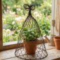 Draadkap, decoratieve bel, latwerk van metaal Bruin H25cm Ø16cm | Floristik24.nl