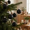 Mini kerstballen glas zwart glanzend/mat Ø2,5cm 22 stuks | Floristik24.nl