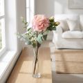 Kunstrozen bloem en knoppen kunstbloem roze 57cm | Floristik24.nl