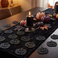 Halloween pompoen decoraties, 4 cm, zwart, glitter, 72 stuks | Floristik24.nl