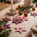 Houten sterrendecoratie Strooidecoratie Kerstmis Paars H4cm 72 st | Floristik24.nl
