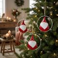 Kerstornament kabouter kerstman metaal Ø16cm 3st | Floristik24.nl