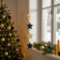 Kerstdecoratie ster hanger goud zwart 5 sterren 78cm | Floristik24.nl