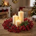 Bessenkrans Rood Kunstplanten Rood Kerst Ø35cm | Floristik24.nl