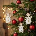 Kerstengel met hart kerstboomversiering hout 14,5cm 8 st | Floristik24.nl