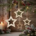 Houten sterren decoratie decoratiehanger houten ster naturel 6/8/10/12cm 16 st | Floristik24.nl