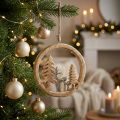Hangdecoratie raam Kerstdecoratie rendierhout decoratie 19,5cm | Floristik24.nl