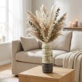 Keramische vaas voor droogbloemen, crème, grijsgroen, H34cm | Floristik24.nl