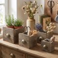 Houten ladeset met handvat,