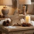 Rustieke decoratieve ster van paulowniahout - natuurlijke houtlook, 25x8 cm - veelzijdige kamerdecoratie | Floristik24.nl