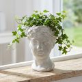 Plantenpot dameshoofd decoratieve plantenbak wit gewassen 15×16×21cm | Floristik24.nl